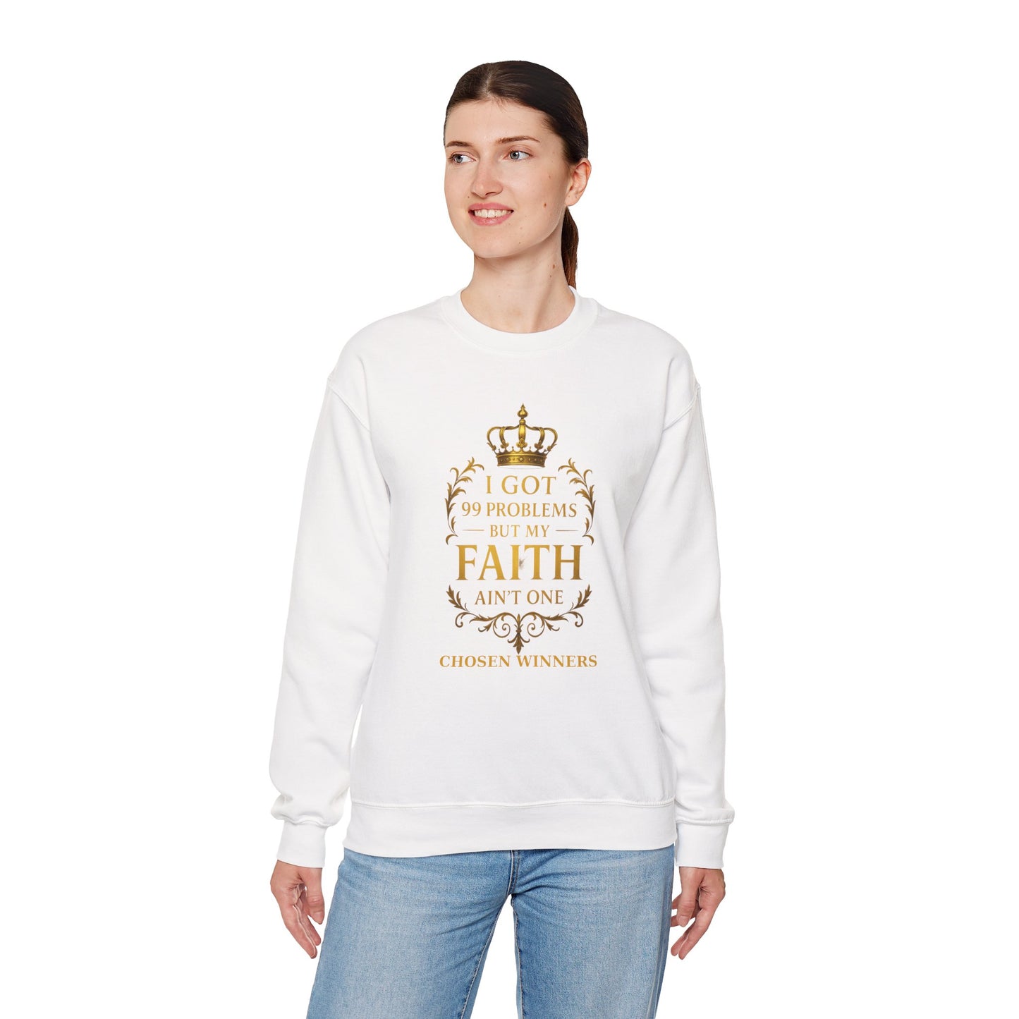Faith Crewneck Sweatshirt – Unisex Christian Pullover, Motivational Gift for Believers, Cozy Spiritual Comfort Wear”