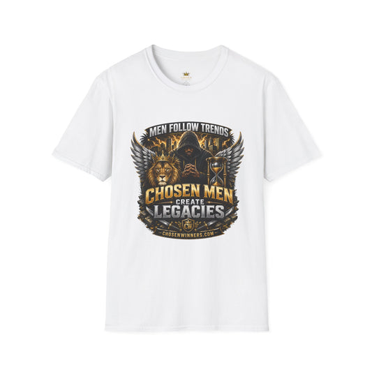 T-Shirt — "Men Follow Trends, Chosen Men Create Legacies" Graphic Tee