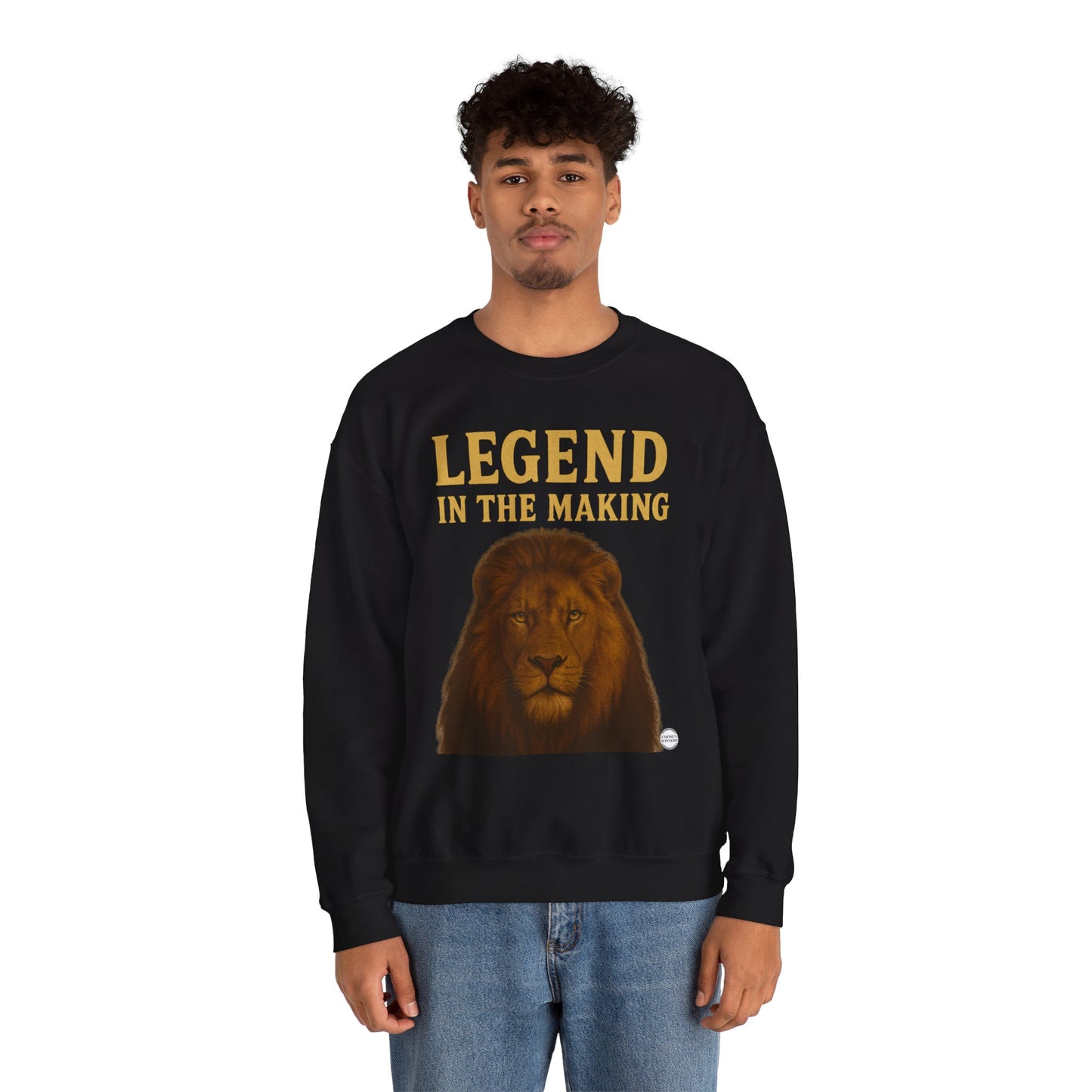 Legend In The Making Lion Sweatshirt — Inspirational Crewneck for Kids & Teens