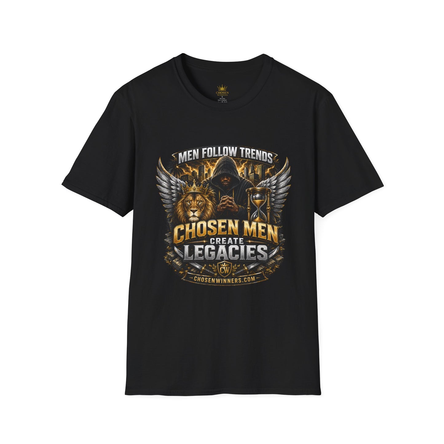T-Shirt — "Men Follow Trends, Chosen Men Create Legacies" Graphic Tee