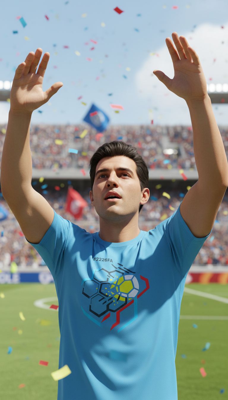 Sky Blue Urban Soccer Tee in use