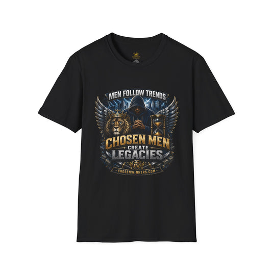 T-Shirt — "Men Follow Trends, Chosen Men Create Legacies" Graphic Tee