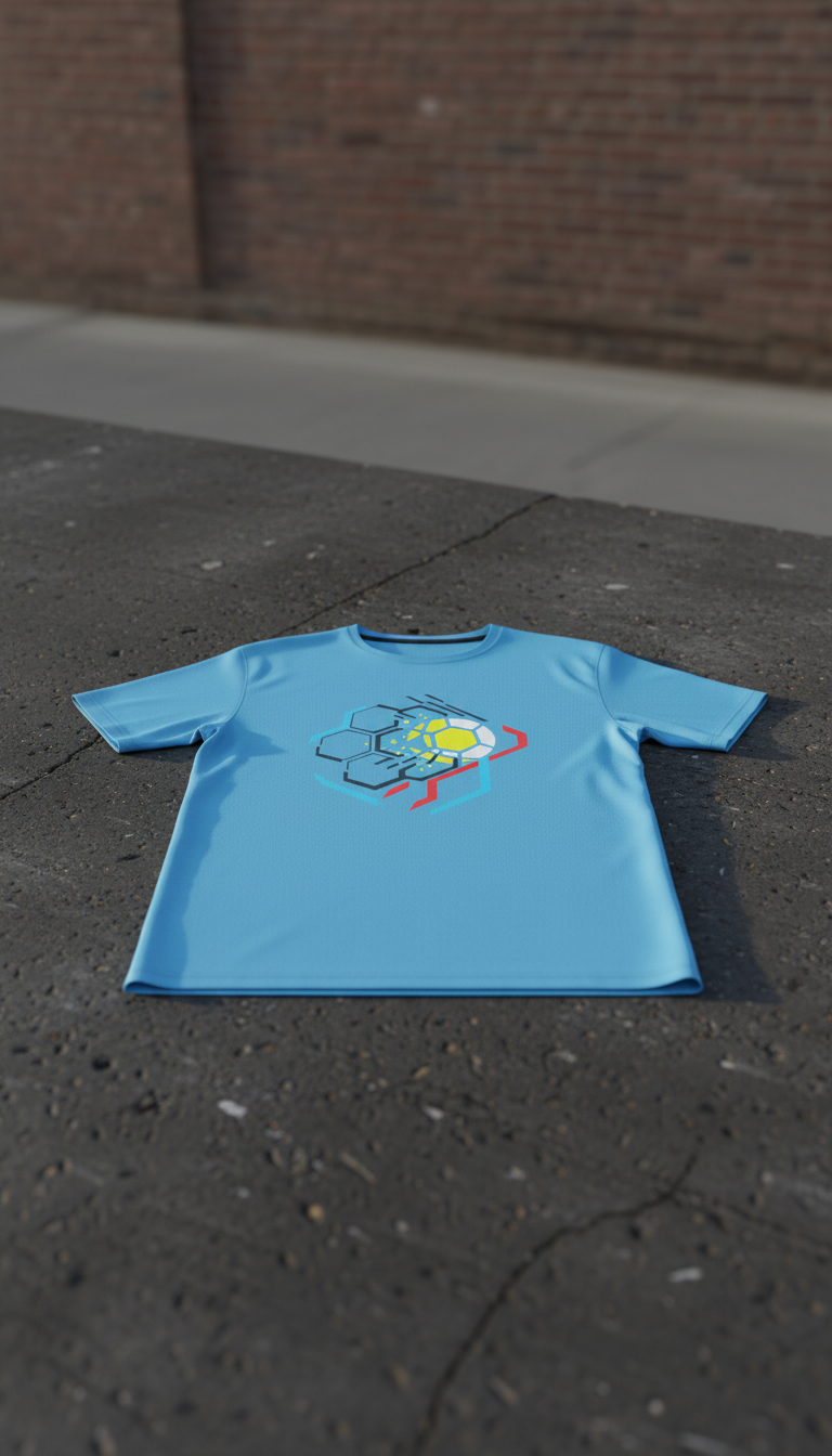 Sky Blue Urban Soccer Tee in a new setting
