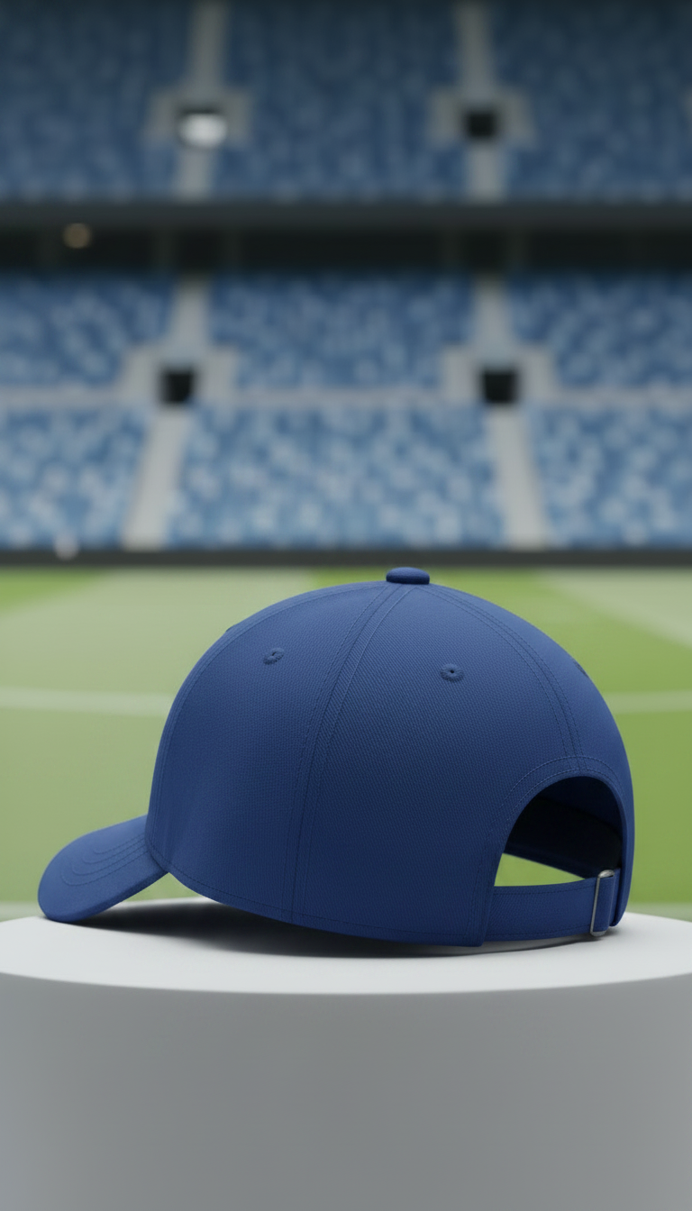 Alternate angle view of Champion Blue Football Fan Cap