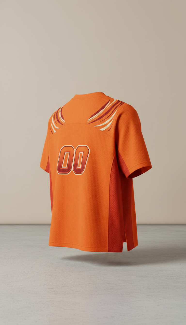 Alternate angle view of Vibrant Orange Customizable Jersey